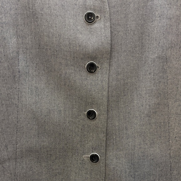 VINTAGE! Le Suit Charcoal Jacket with Ivory Collar and skirt set - Picture 2 of 4